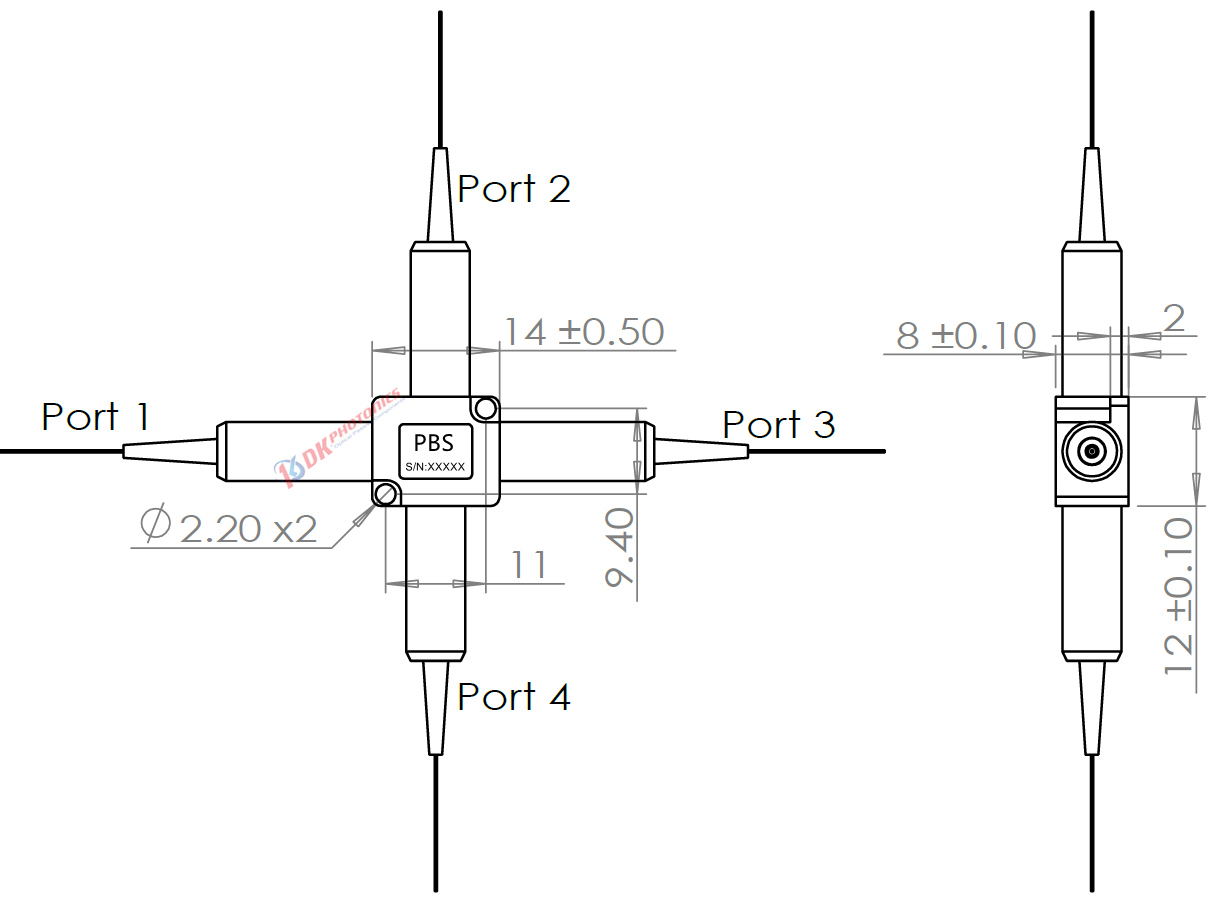2000nm 2x2 Polarization Beam Combiner/Splitter