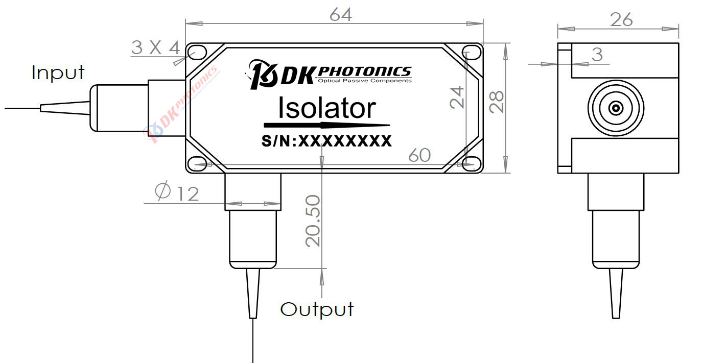 780~1100nm TGG Based PM Dual stage Optical Isolator