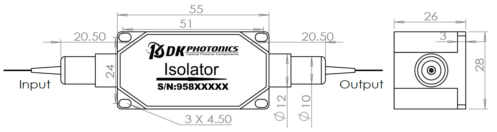 808nm TGG Based PM Optical Isolator
