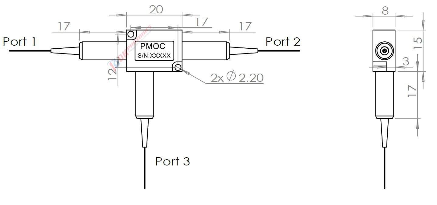 2050nm 3-port High Power PM Optical Circulator (Fast axis blocked,10W)